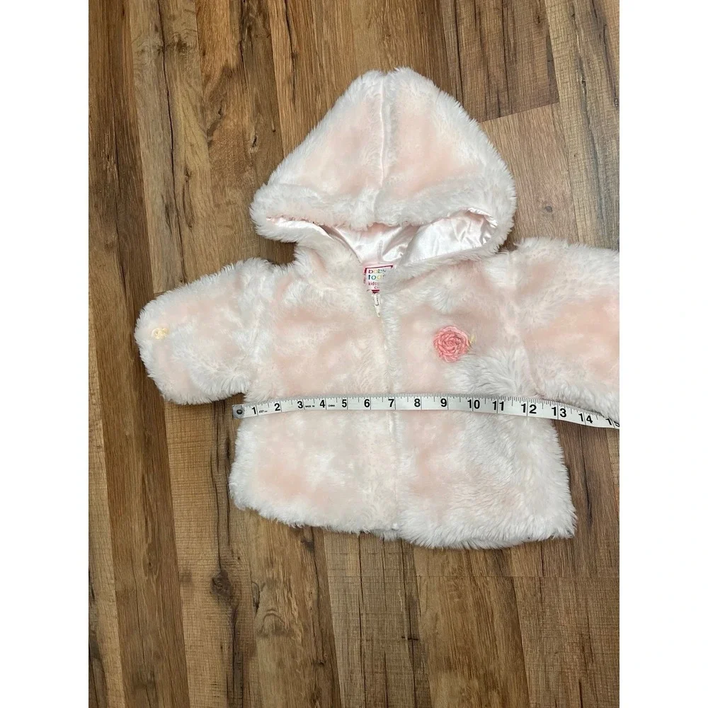 Baby Togs Pink Faux Fur Hooded Jacket 3-6M Cozy Winter Baby Coat‎
